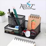 Masa Üstü Metal Kalemlik Üç Gözlü (Masa Seti) - Siyah1 - AKR-90581-1