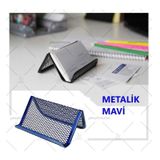 Masa Ustu Metal Perfore Kartvizitlik (Metalık Mavı)