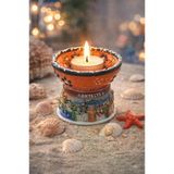 Masa Üstü Mum Aksesuarı Seramik | Tealight Uyumlu Dekor Ürünü | 6,5 cm – Ø 8 cm