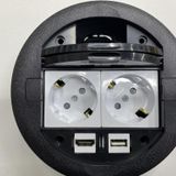 Masa Üstü Priz Siyah+ 2 Ad. Priz+1 Ad. Hdmı+1 Ad. USB Geçiş