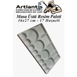 Masa Üstü Resim Paleti 1 Adet 17 Hazneli Boya Paleti 16X27 cm Sanatsal Boyalar İçin Palet Akrilik Boya Yağlı Boya Guaj B