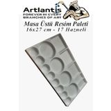Masa Ustu Resim Paleti 1 Adet 17 Hazneli Boya Paleti 16X27 Cm Sanatsal Boyalar Icin Palet Akrilik Boya Yagli Boya Guaj Boya