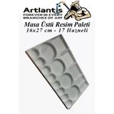 Masa Üstü Resim Paleti 1 Adet 17 Hazneli Boya Paleti 16X27 Cm Sanatsal Boyalar İçin Palet Akrilik Boya Yağlı Boya Guaj