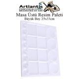 Masa Üstü Resim Paleti 1 Adet 20 Hazneli Boya Paleti 25X33 cm Sanatsal Boyalar İçin Büyük Palet Akrilik Boya Yağlı Boya Guaj Boya