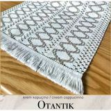 Masa Üzerine Runner, Sehpa Örtüsü Fransız Dantel Detaylı Otantik 40 X 140 Cm Krem Kapiçino