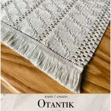 Masa Üzerine Runner, Sehpa Örtüsü Fransız Dantel Detaylı Otantik 40 X 140 Cm Kreme Krem