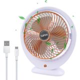 Masa Vantilatörü Elektrikli Mini Masa Vantilatörü 3 Hız Ayarlanabilir Güçlü Rüzgar 360 ° Döndürme Taşınabilir Masaüstü Fan Ofis Ev Yatak Odası Dış Mekan Kamp Için Sessiz Soğutma Fanı (Altın B)
