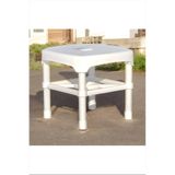 Masaf Home Kaymaz Beyaz Yuvarlak Banyo Taburesi 30x28