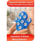#Masaj 9 Bilyeli Masaj Eldiveni Giyilebilir Plastik Vücut Masaj Aleti Selülit Masajı Kan Dolaşımı Destekleyici Sıkılaştı
