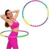 Masaj Başlıklı – 7 Parça Sök-Tak Spor Çemberi, Bel ve Karın Zayıflama Egzersiz Halkası, Renkli Köpük Kaplama Fitness Hoop, Kadın-Erkek Için Ev Tipi Spor Aleti | JS-6021 - 001-Renkli