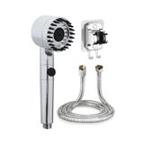 Masajlı Filitreli 3 Kademeli Krom Duş Başlığı Yapışkan Mafsal Set Krom
