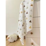 Masal Baby Kids Müslin Battaniye 80X90 cm ( Çıtçıtlı Müslin Omuz Örtüsü / Mama Önlüğü Hediyeli)/ Müslin Örtü Bebek / Çocuk / Yenidoğan / Çok Amaçlı Müslin Bez / - Açık Kahverengi