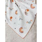 Masal Baby Kids Müslin Battaniye 80X90 cm / Müslin Örtü Bebek/çocuk/yeni Doğan/ Çok Amaçlı Müslin Bez - 1 - Ekru