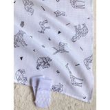 Masal Baby Kids Müslin Battaniye 85X75 cm Bebek & Çocuk & Yeni Doğan Müslin Bez / Origami Müslin Örtü Kaymaz Çorap Hediye
