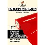 MASAL DEKOR PARLAK KIRMIZI FOLYO