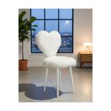 Masal Home White2 Kalp Makyaj Sandalyesi