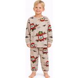 Masal Kids Helikopter Desenli Erkek Çocuk Pijama Takımı - Krem - 10 Yaş