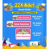 Masal Kitabı Temalı Okul Kreş Kişiye Özel Isim Etiket Seti - Model 198