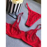 Masal Lingerie Kadın Kapsız Balenli Kırmızı Tül Takım Sütyen - 75B