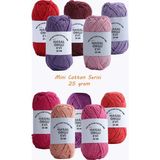 Masal Örgü Evi 25 Gram Mini Cotton SERISI%100 Pamuk Örgü Ipi 10 Renk Punch ve Amigurumi Ipi - Pembe