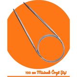 Masal Örgü Evi Çelik Telli Misinalı 100 cm Örgü Şişi - 9 mm