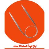 Masal Örgü Evi Çelik Telli Misinalı 60 cm Örgü Şişi Orta Boy Misina - 4 mm