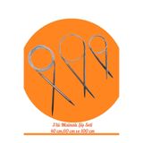Masal Örgü Evi Çelik Telli Misinalı Örgü Şişi Seti, 40cm 60cm ve 100cm Uzunluk, 3'lü Set, Dikişsiz Bere ve Yaka Örgüsü İçin, Deforme Olmayan Çelik Tel (4)
