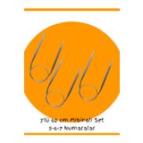 Masal Örgü Evi Çelik Telli Misinalı Örgü Şişi Seti 60 Cm 5-6 Ve 7 Numara