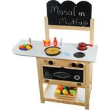 Masal Oyuncak Ahşap Mutfak Seti 5-7 Yaş Çocuklar İçin Eğlenceli Oyun Deneyimi - Sarı