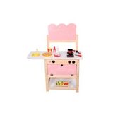 Masal Oyuncak Ahşap Mutfak Seti Pembe