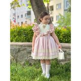 Masal Pudra Pembe Vintage Kız Bebek Elbise,doğum Günü Elbise,fotoğraf Çekim Elbise,0-13 Yaş Uygun - 0 - 3 Ay