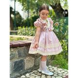 Masal Pudra Pembe Vintage Kız Bebek Elbise,doğum Günü Elbise,fotoğraf Çekim Elbise,0-13 Yaş Uygun - 9 Yaş