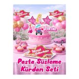 Masal Şekerleme Barbie Büyük Boy Özel Kesimli Pasta Süsleme Kürdan Seti, Cake Topper - Barbi