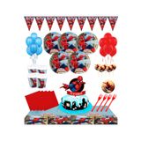 Masal Şekerleme Spiderman Örümcek Adam 8 Kişilik Doğum Günü Set Pasta Süsü Dahil