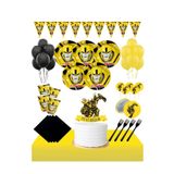 Masal Şekerleme Transformers Bumble Bee 16 Kişilik Doğum Günü Parti Seti Pasta Süsü Dahil