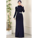 Masal Tesettür Abiye Lacivert - 44