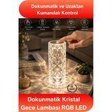 #Masalamba Dokunmatik Kristal Gece Lambası Rgb Led Masa Lambası Uzaktan Kumandalı Şarjlı Dekoratif Abajur Renk Değiştire