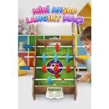 Masaüstü Ahşap Mini Futbol Maçı! Taşınabilir 2 Kişilik Pratik Küçük Eğlenceli Oyuncak Langırt
