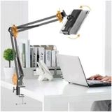 Masaüstü Ayarlanabilir Tablet Tutucu Kol – 360° Dönebilen, Yaylı Metal Kollu, Masa Kelepçeli Tablet Tutuculu Stand (siyah)