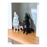 Masaüstü Biblo Bozkurt, Uluyan Kurt 12 Cm Hediyelik 2 Adet Siyah Beyaz Set 453464357568975