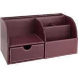 Masaüstü Düzenleyici,kalemlik,kumandalık,küpbloknotluk,tabletlik,kitaplık,6 Gözlü,çekmeceli,desktop Organizer,vegan,24,5 * 13 * 12 - 0