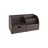 Masaüstü Düzenleyici,Kalemlik,Kumandalık,Küpbloknotluk,Tabletlik,Kitaplık,6 Gözlü,Çekmeceli,Desktop Organizer,Vegan,24,5 * 13 * 12,Kahverengi