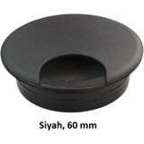 Masaüstü Kablo Kanalı Deliği Kapağı Siyah 6 cm - 1 Adet