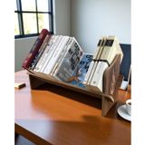 Masaüstü Portatif İşlemeli Desenli Kitaplık 45 cm x 14,5 cm x 21 cm (Hareli Ceviz - İkra, 21x14,5x45)