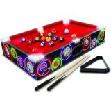 Masaüstü Portatif Taşınabilir LED Işıklı Bilardo Oyun Seti 50X30CM - Çok Renkli