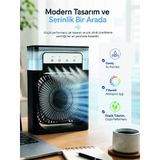 Masaüstü Püskürtmeli Serinletici Fan 5 Sisleme, 3 Fan Hızı, 7 Renk Ambiyans Işığı