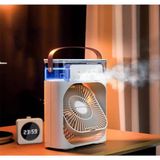 Masaüstü Taşınabilir Buzlu Vantilatör Su Soğutmalı LED Işıklı Soğutucu Fan Aır Cooler Fan - Beyaz