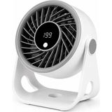 Masaüstü USB Fan, 200 Kademeli Dijital Hız Ayarlı Mini Vantilatör, Type-C Şarjlı, LED Ekranl� - Çok Renkli