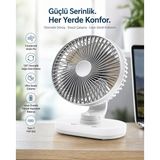 Masaüstü Vantilatör 120° Otomatik Döner Başlık 4 Kademeli Hız Sessiz Mini Fan, Taşınabilir, Uzun Süre Kullanım, Ofis & E