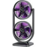 Masaüstü Vantilatör 3 Hız Ayarlı Kademeli Turbo Fan USB Şarj Edilebilir Bataryalı Ofis /ev Tipi 360° - Siyah